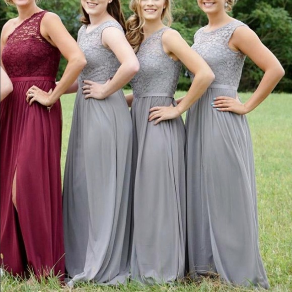 David’s bridal, gray bridesmaid dress - Picture 2 of 3